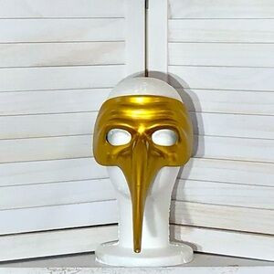 Venetian Long Nose Mask Gold Adult Halloween Costume Accessory